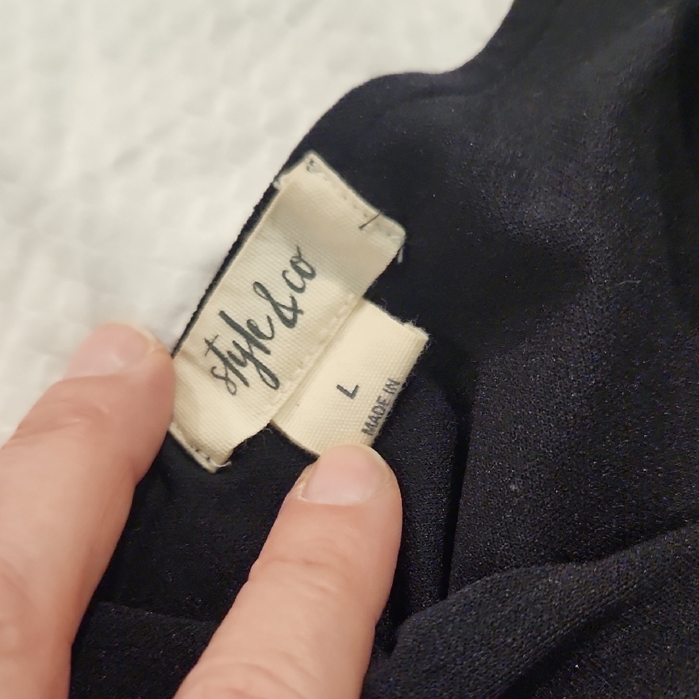 Style & Co. Floral Blouse - Black, Pink, Yellow - Picture 5 of 6